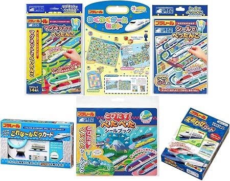 Amazon 銀鳥産業 プラレール商品全6点 これな んだ カード わくわくゲームセット えあわせカード マグネットでぺったんこ シールで ぺったんこ とびだす ぺたぺたシールブック セット 対象年令 3 4才 カードゲーム トランプ おもちゃ