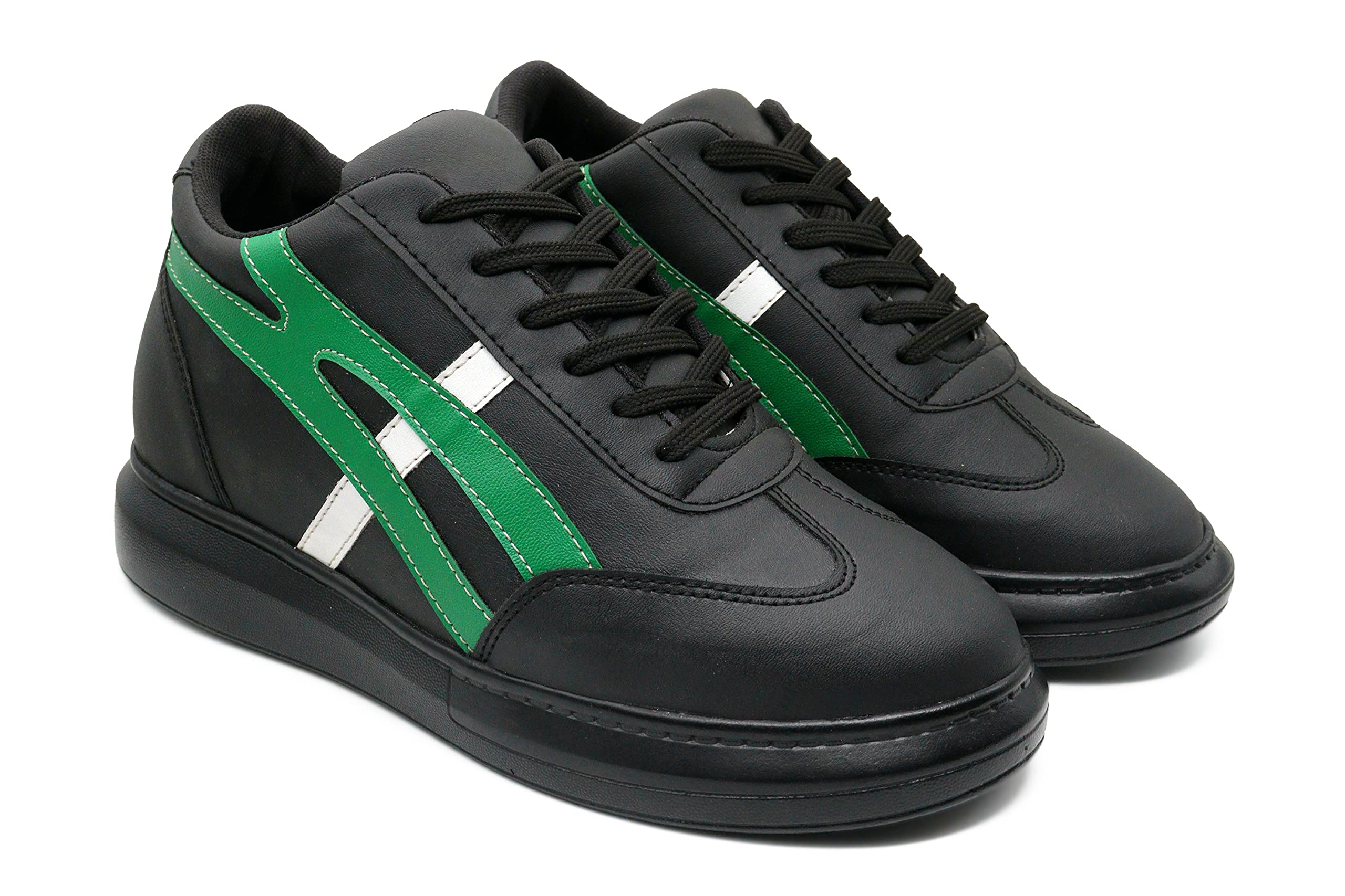 Vigglo fashion Height Increasing Shoes in syenthetic Leather Black Colour Elevator for Outdoor Casual size-6uk