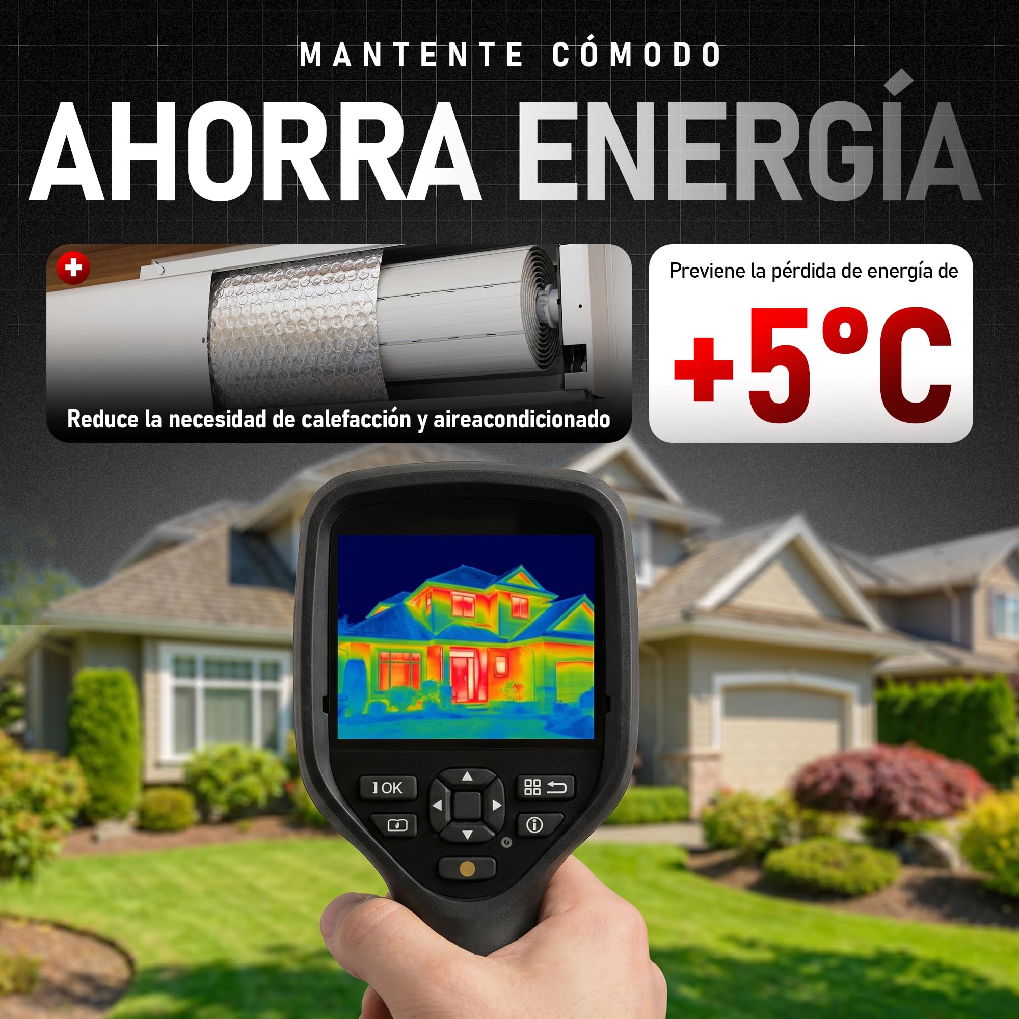 Rollo Aislante Persianas Cajón Autoadhesivo 5m x 25 cm | Aísla Frío, Calor y corrientes de Aire | Ahorro Energético & Mayor Confort (Pack 2)