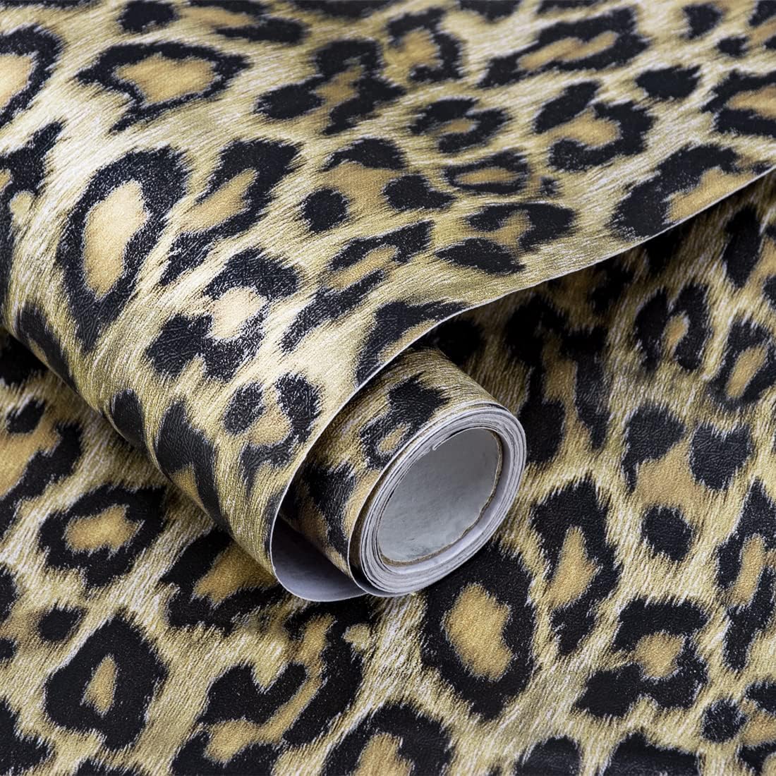 17.7" x 196" Leopard Print Contact Paper Peel and Stick Shelf Liner Peel and Stick Wallpaper for Cabinets Dresser Drawer Table Cupboard Walls Furniture Countertop