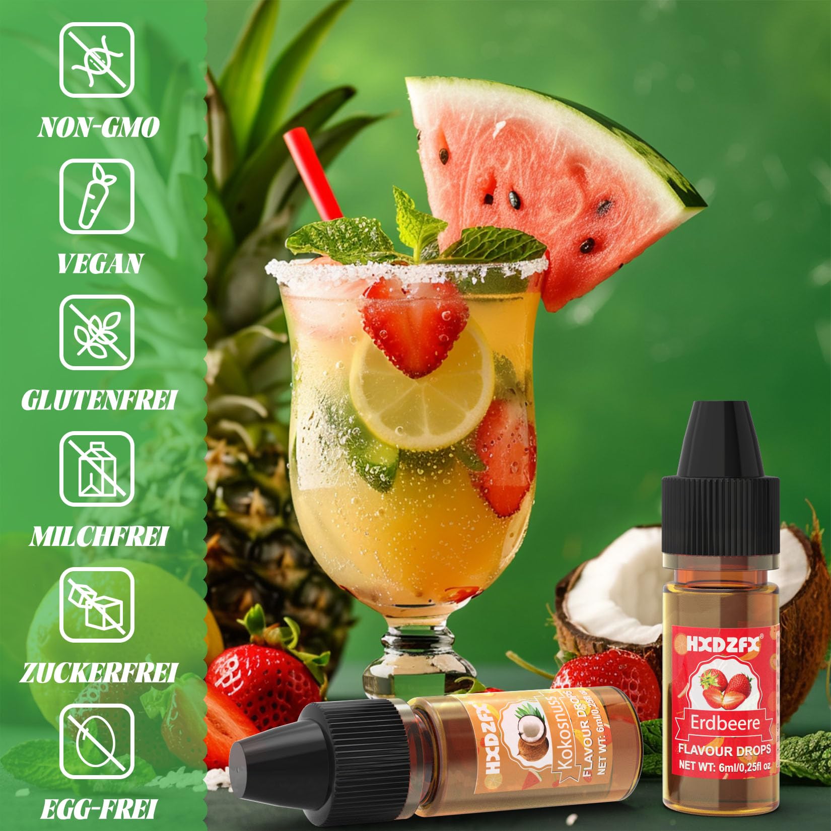 Aromat spożywczy – 10 kolorów, skoncentrowane krople, błyszczyk do ust, płynne krople do napojów, pieczenia, gotowania, słodyczy, mydła, jogurtu – 6 ml