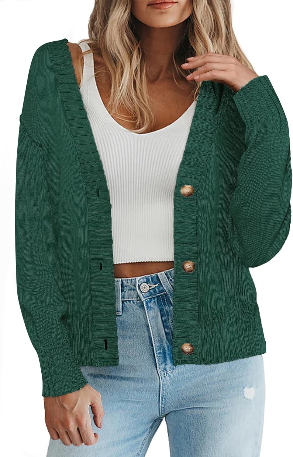 Zeagoo Cardigan En Tricot Ample Et Chaud Avec Boutons, Manches Longues
