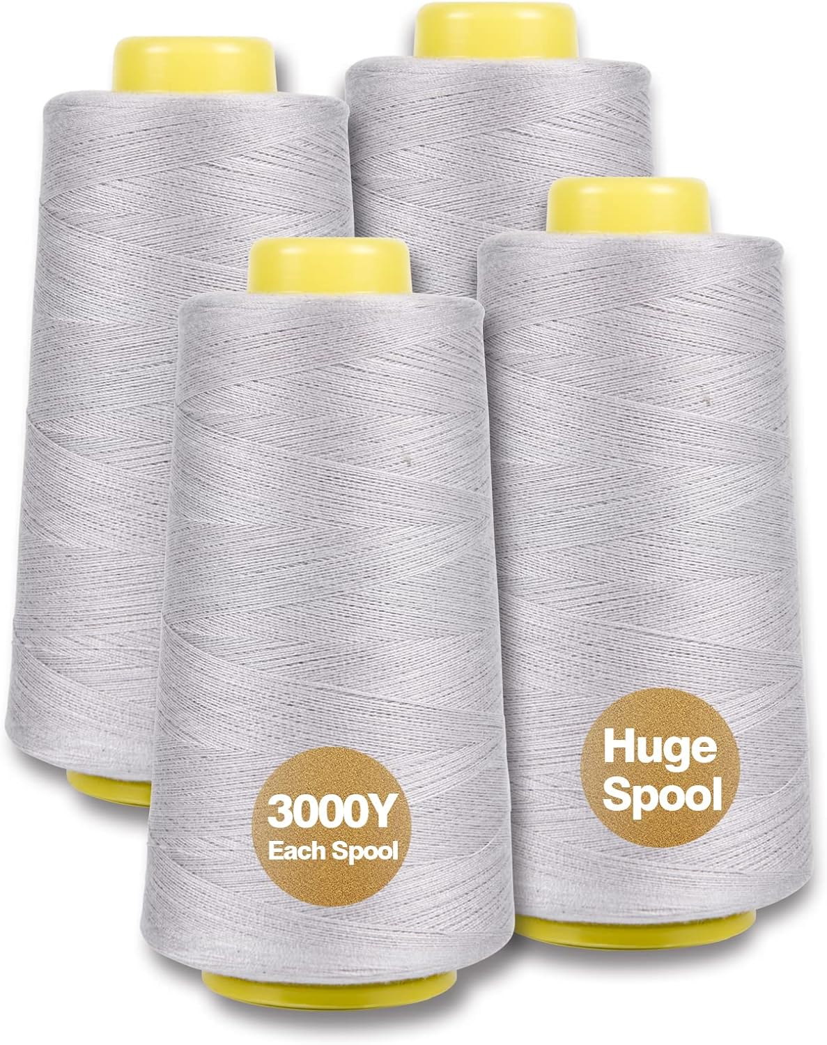 Serger Thread, AllPurpose Thread for Sewing, Gray Thread, Polyester