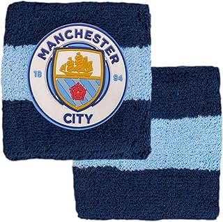 Hy-Pro Officially Licensed Manchester City F.C. Cotton Wristband| Man City, 2 Pack, Sweatband, Kids, Adult, Unisex, Moistu...