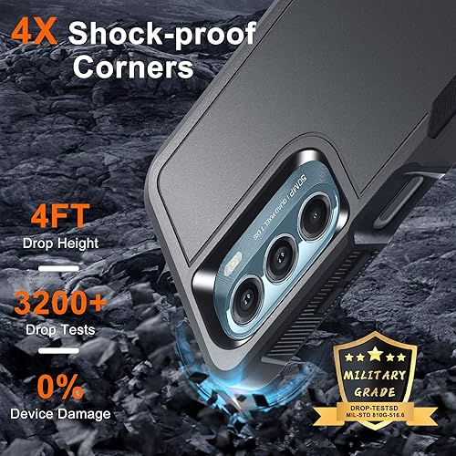 Miniatura 4 de Motorola Moto G Stylus 5G 2022 Funda con protector de pantalla de vidrio templado, resistente, a prueba de golpes, funda protectora de cuerpo