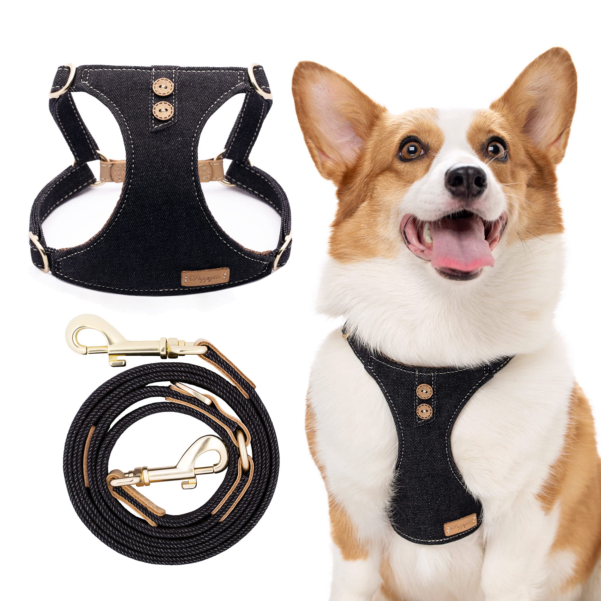 Dog Harness, No Pull Dogs Harness and Multi-Function Leash Set for Medium Dogs Easy Walk Everyday Adjustable Soft Dog Vest Harness Fashionable Dog
