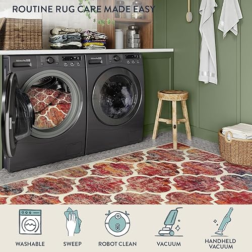 Miniatura 6 de Lahome - Tapete marroquí  (2' x 6'), de lana sintética, antideslizante. Alfombra de suelo para entrada de dormitorios, cuarto de lavado, decoración