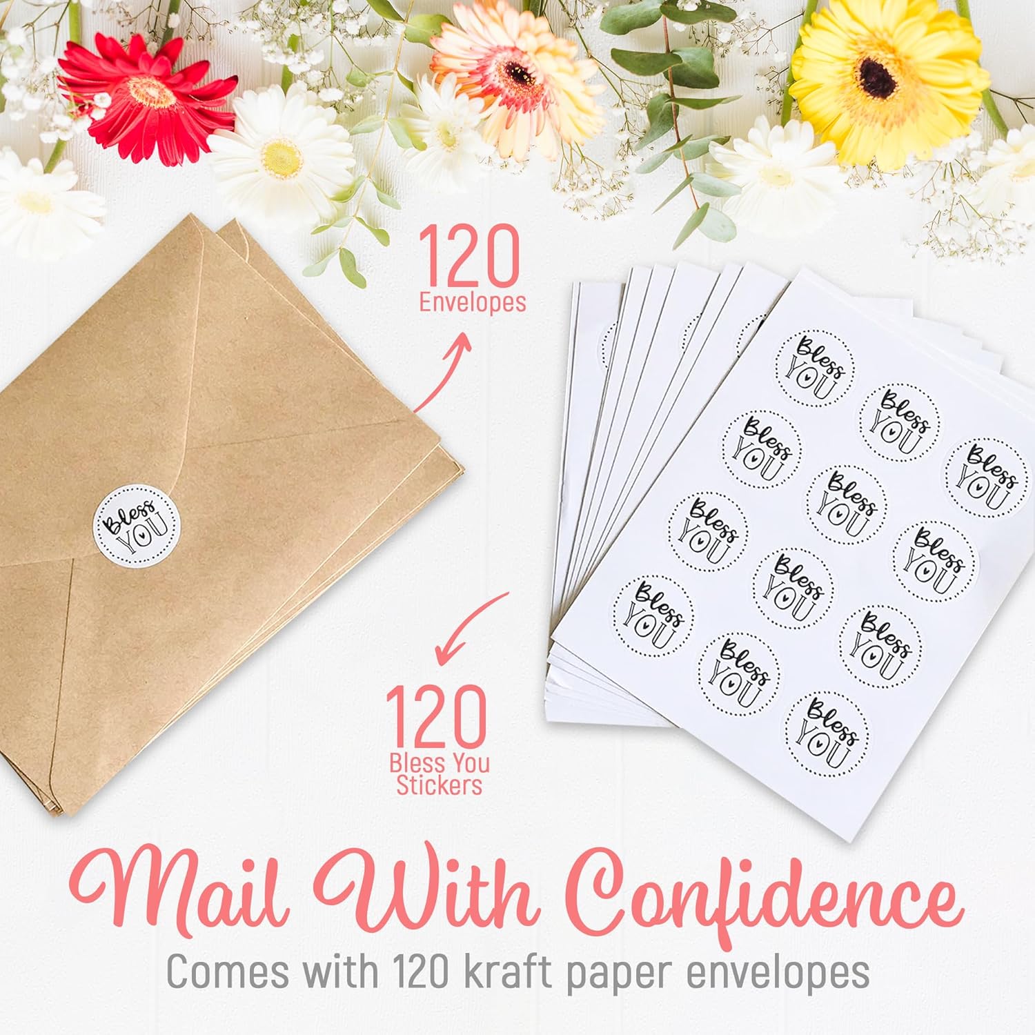 120 Pack Inspirational Cards – Christian Cards With Scripture Encouragement - Christian Greeting Cards - Envelopes and Labels Included