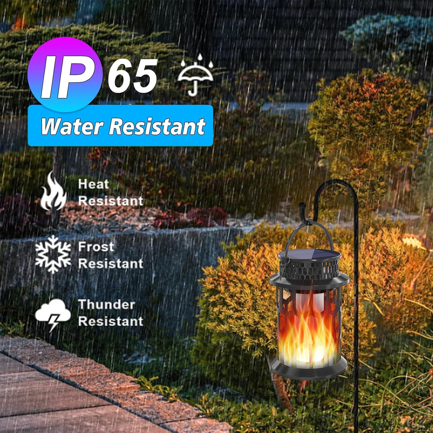Aityvert Solar Hanging Light Outdoor Waterproof Swaying Flame Solar Light LED Pendant Light Decorative Outdoor Solar Light for Garden, Patio, Yard, Pathway 2 Pack