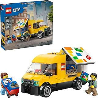 LEGO City: The Van Building Toy for Kids - Juego de simulación para niños y niñas, a partir de 6 años - Juguete de camioneta de entrega con 2 minifiguras y 4 elementos de caja pequeña - Idea de regalo