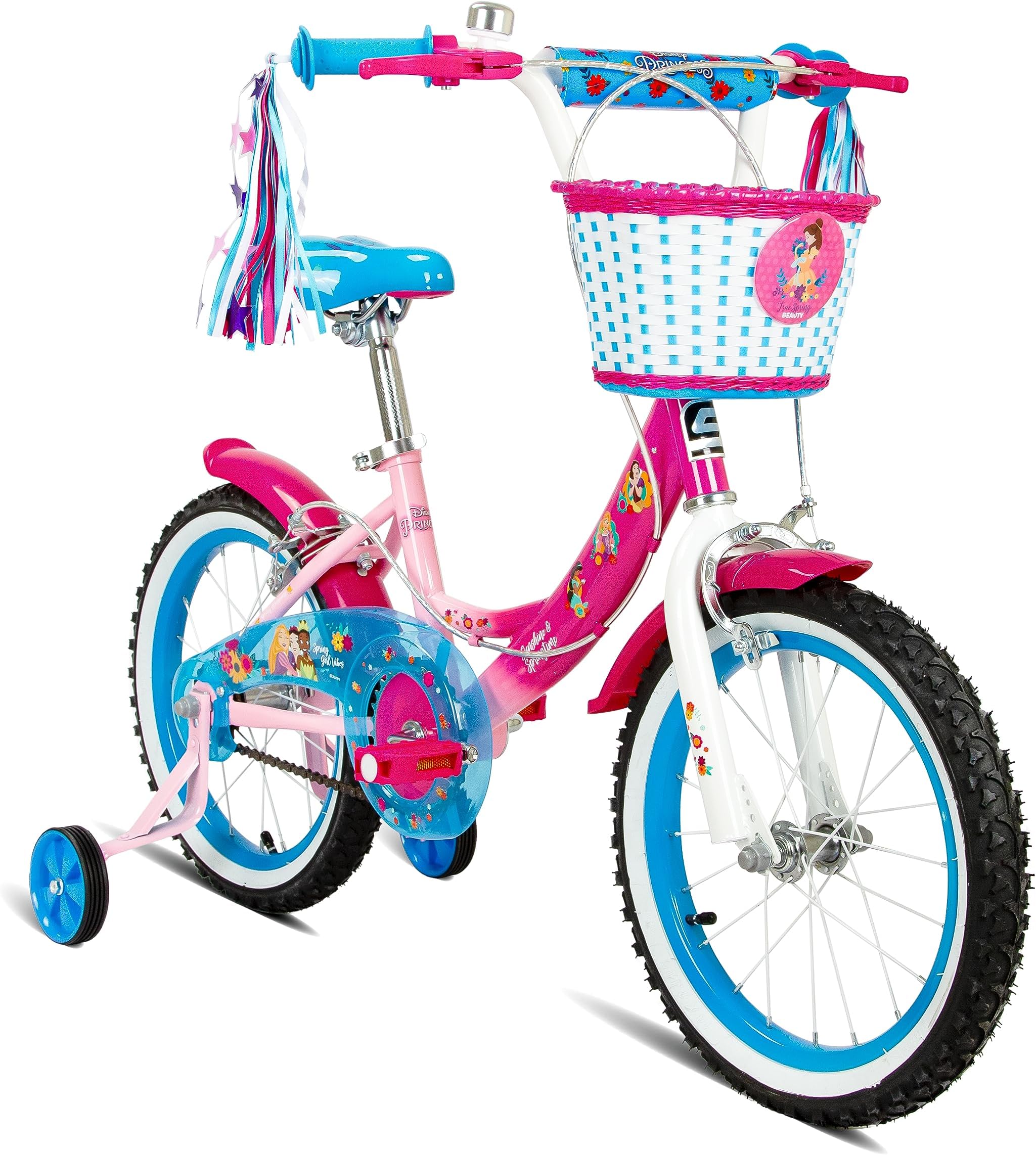 Spartan Disney Princess Bicycle – Ideal First Bike for Girls Removable Training Wheels | Adjustable Seat & Handlebar | Rear Mudguard | Official Disney Princess Graphics