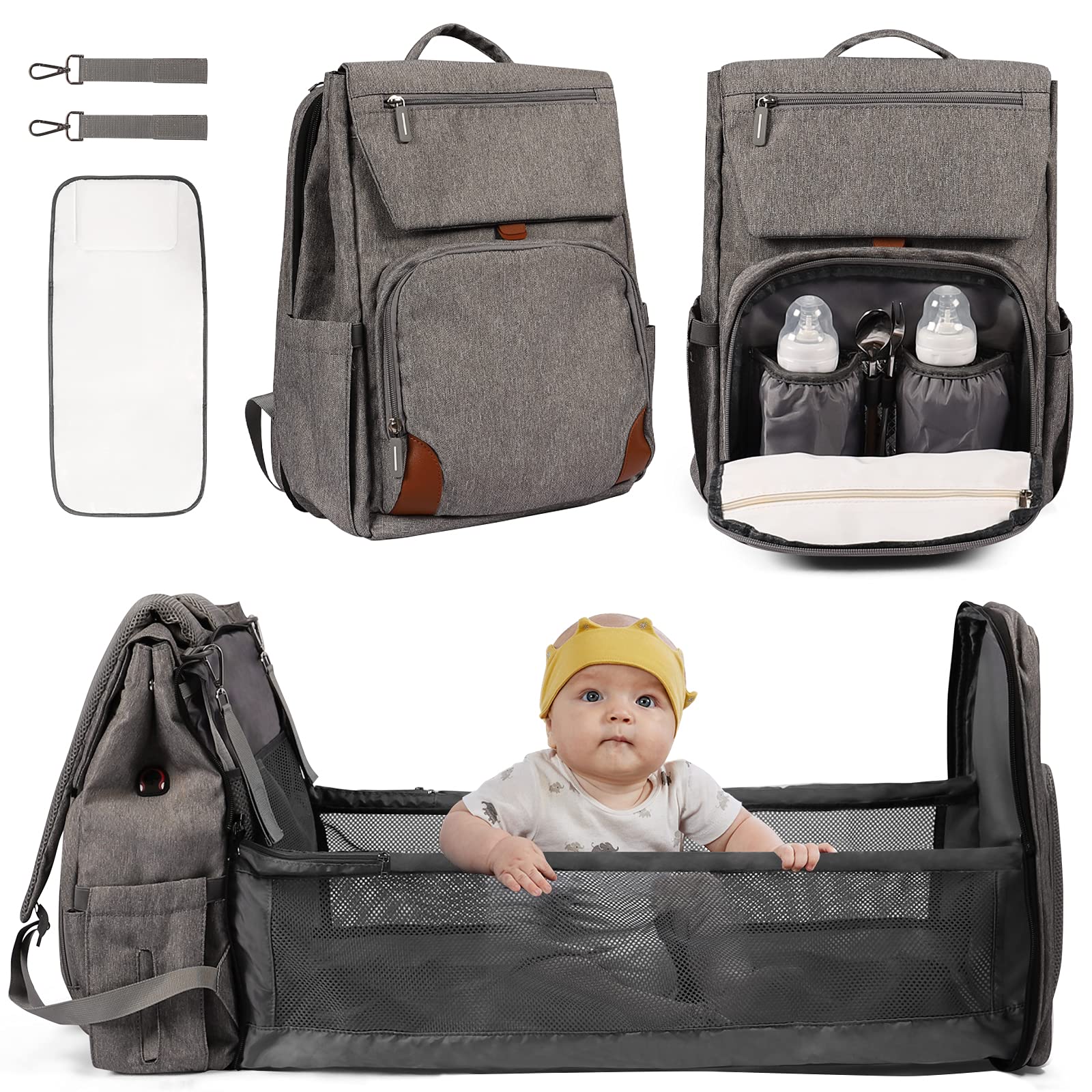 Buy LOLFUN Baby Diaper Bag with Travel, Waterproof Diaper Bag
