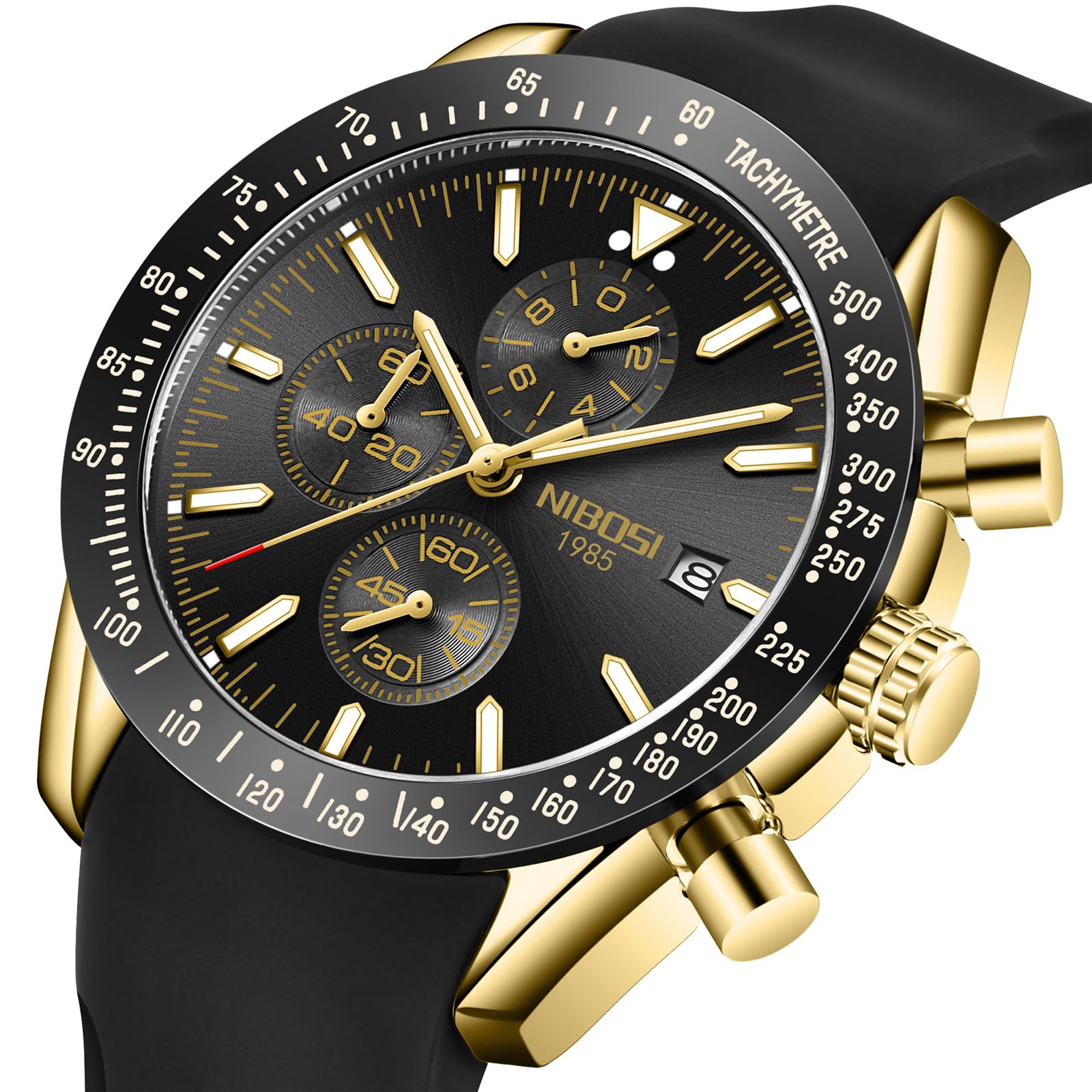 NIBOSI Relojes de Hombre analógicos de Cuarzo cronógrafo Resistente al Agua Fecha Luminosa Oro Rosa Plata Reloj de Pulsera Hombre Moda Casual Relojes para Hombres clásico Elegante Regalo Reloj de