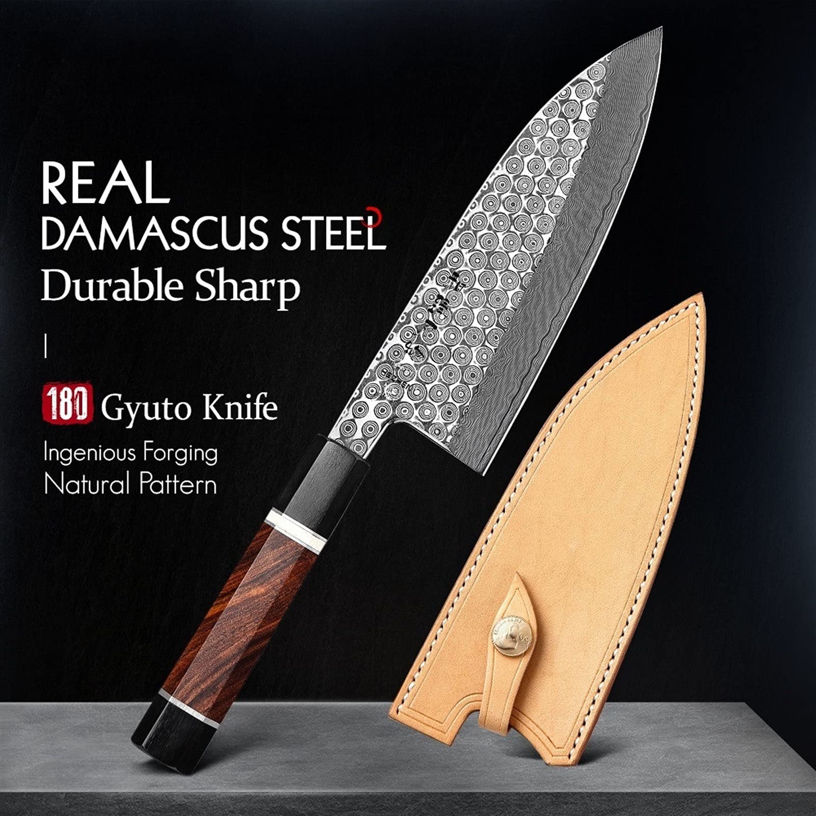 Retro Serie 180mm Gyuto coltello Damasco Steel Sashimi Giapponese Pesci-Filletto Strumento da cucina Sharp Salmon Cook Coltelli da cucina Coltello da cucina