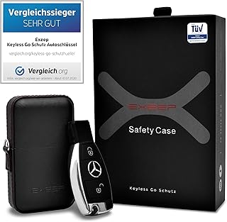 EXEEP® Keyless Go Schutz Autoschlüssel - TÜV geprüft - Zuverlässige Funkschlüssel Abschirmung - RFID Blocker Schlüsseletui...