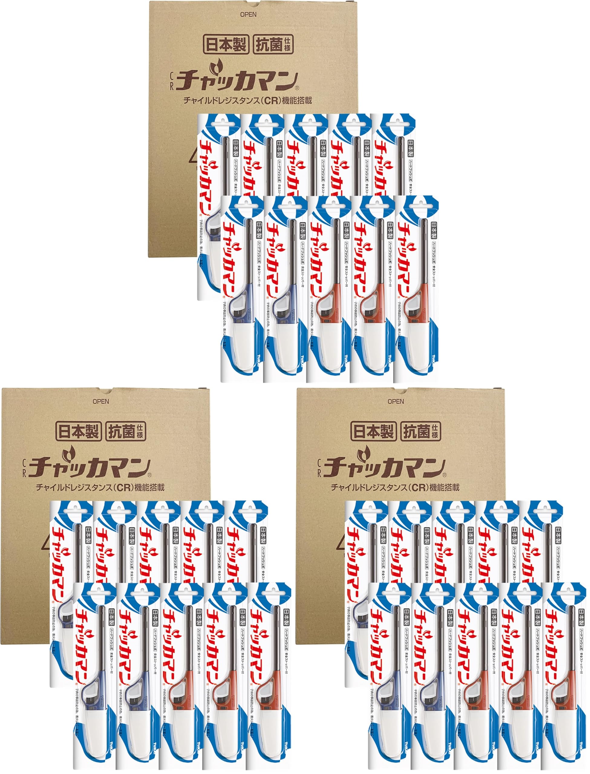 Amazon.co.jp: 東海 チャッカマン CR ライター 点火棒 レッド ブルー