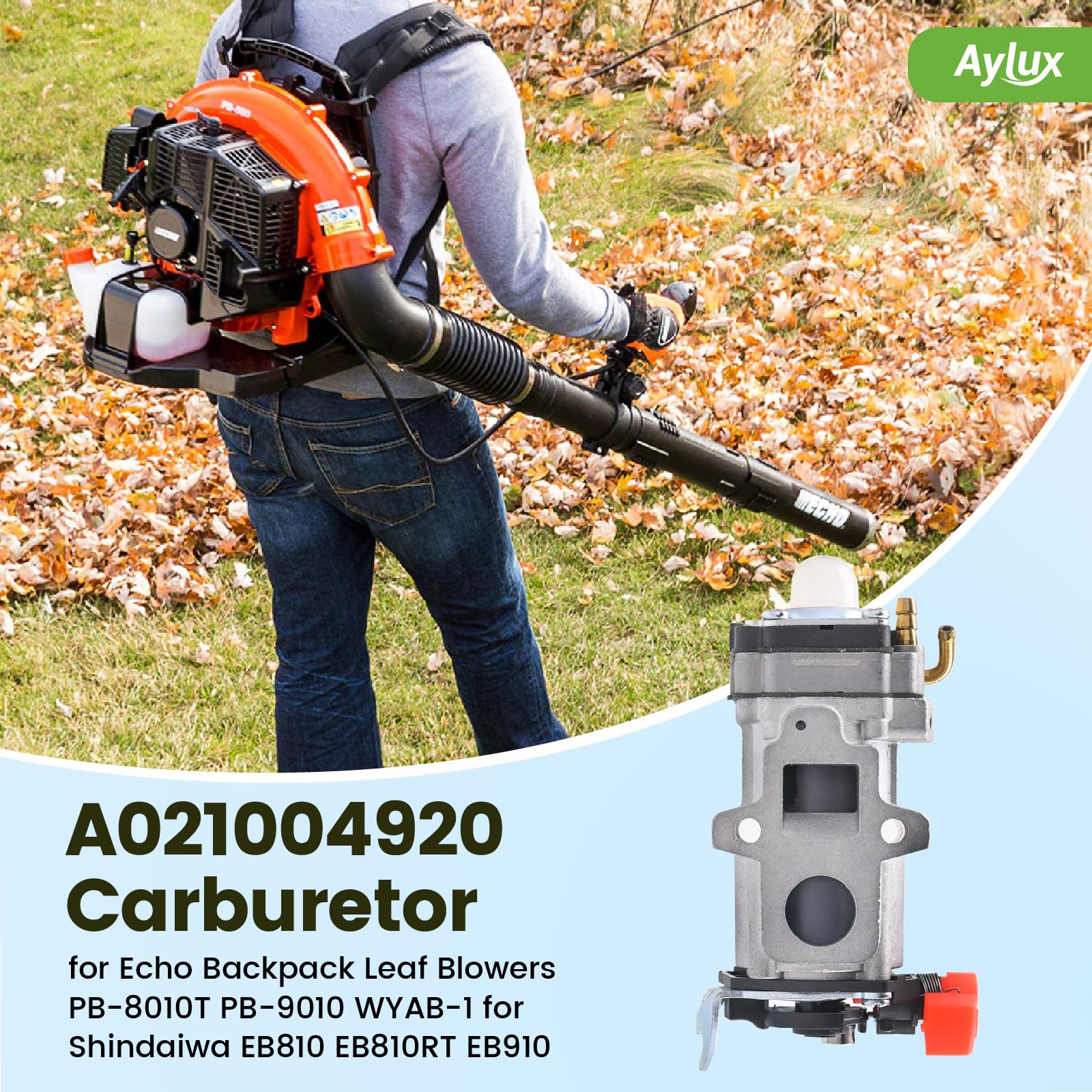 A021004920 PB-8010H Carburador con kit de filtro para sopladores de hojas Echo PB-8010T PB-9010 WYAB-1 para Shindaiwa EB810 EB810RT EB910