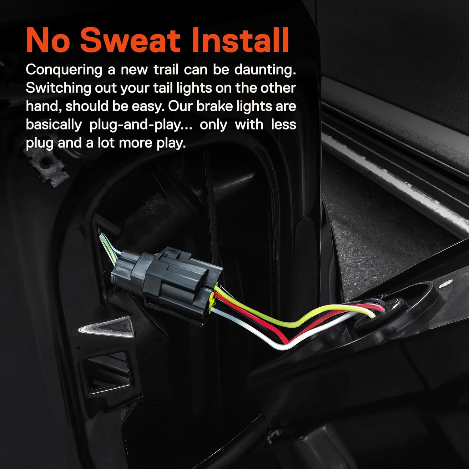 TRUE MODS LED Rear Tail Light Replacement for Jeep Wrangler 2007-2018 [Line & Halo Design] [Smoke Lens] [Plug n Play] - Brake Tail Light Compatible with Jeep Wrangler JK JKU Unlimited Accessories