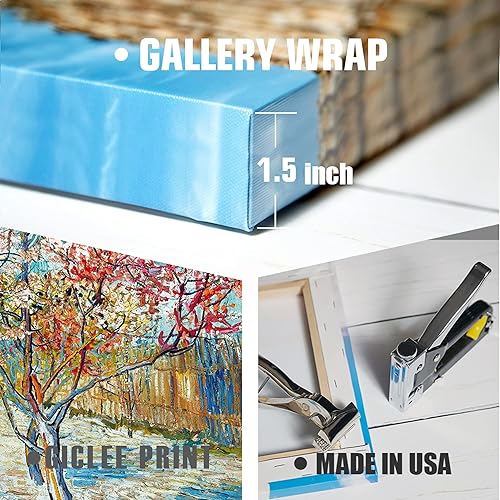 Miniatura 869 de A&T ARTWORK The Starry Night de Vincent Van Gogh. Tamaño del marco: 36 x 30 pulgadas, tamaño de la imagen: 30 x 24 pulgadas, reproducciones clásicas