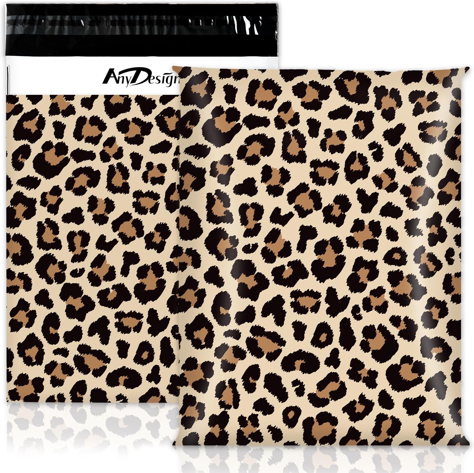 100 Pcs Cheetah Poly Mailer Mailing Bag 10 x 13 Inch Leopard Self-Sealing Plastic Packaging Envelope Bag for Small Business