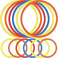 Vista 1 de Libima Juego de 12 anillos de carrera de obstáculos de 16 pulgadas, 28 pulgadas, juguetes de plástico para ejercicio, aros a granel