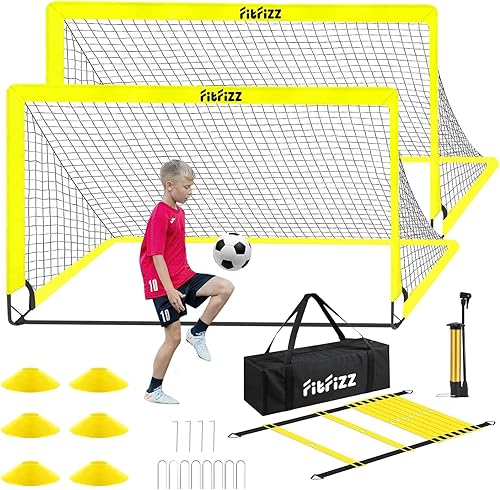 Soccer Goals for Backyard, Soccer Net 2 of 6X4  4X3 ft Portable Pop Up IndoorOutdoor Soccer Goal Set, Soccer Target Practice Agility Speed Training
