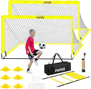 Soccer Goals for Backyard, Soccer Net 2 of 6X4 / 4X3 ft Portable Pop Up ...