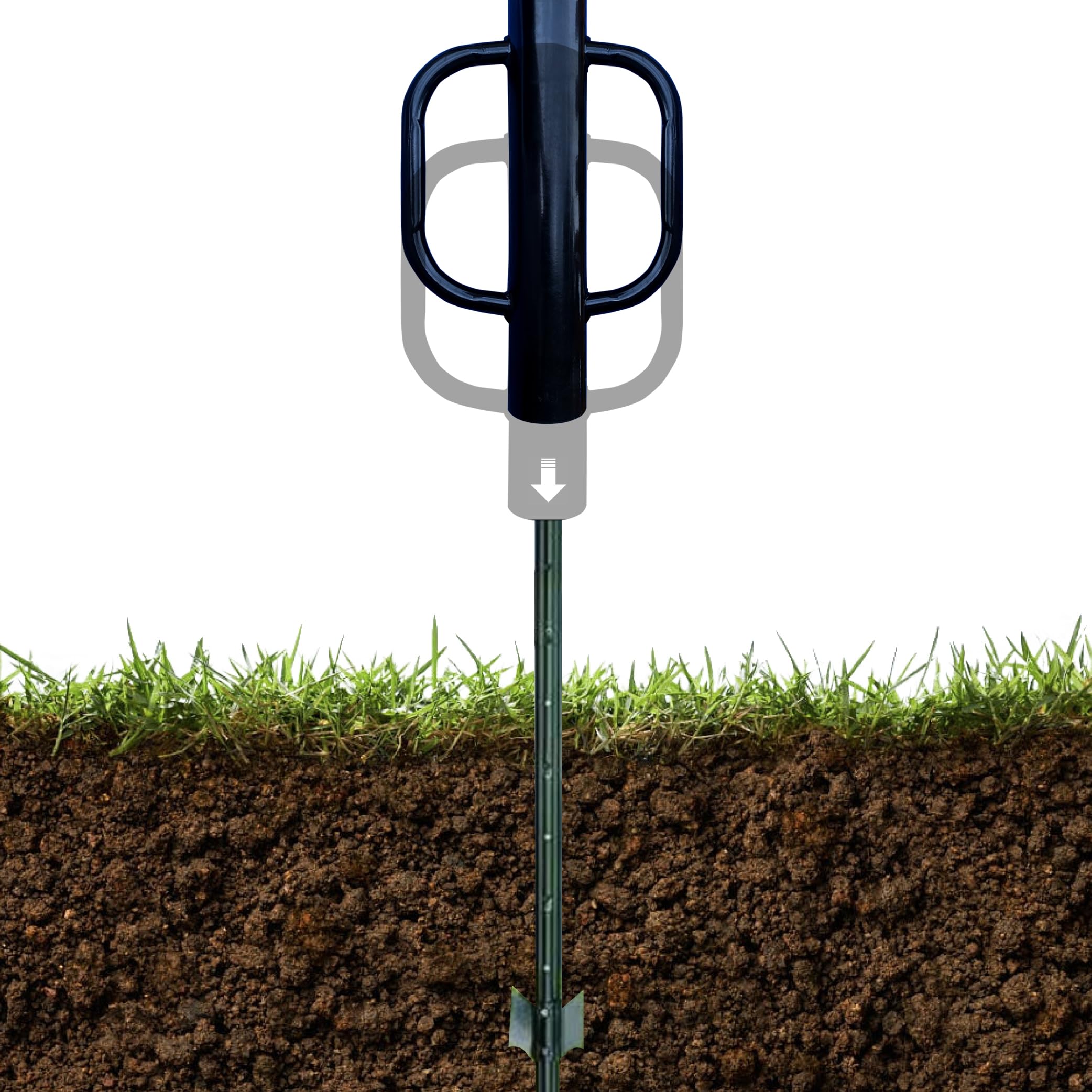 Post Driver Without Rope Fence Tools 13LB T Post Driver With Soft Handle - Drives Metal/Wood ...