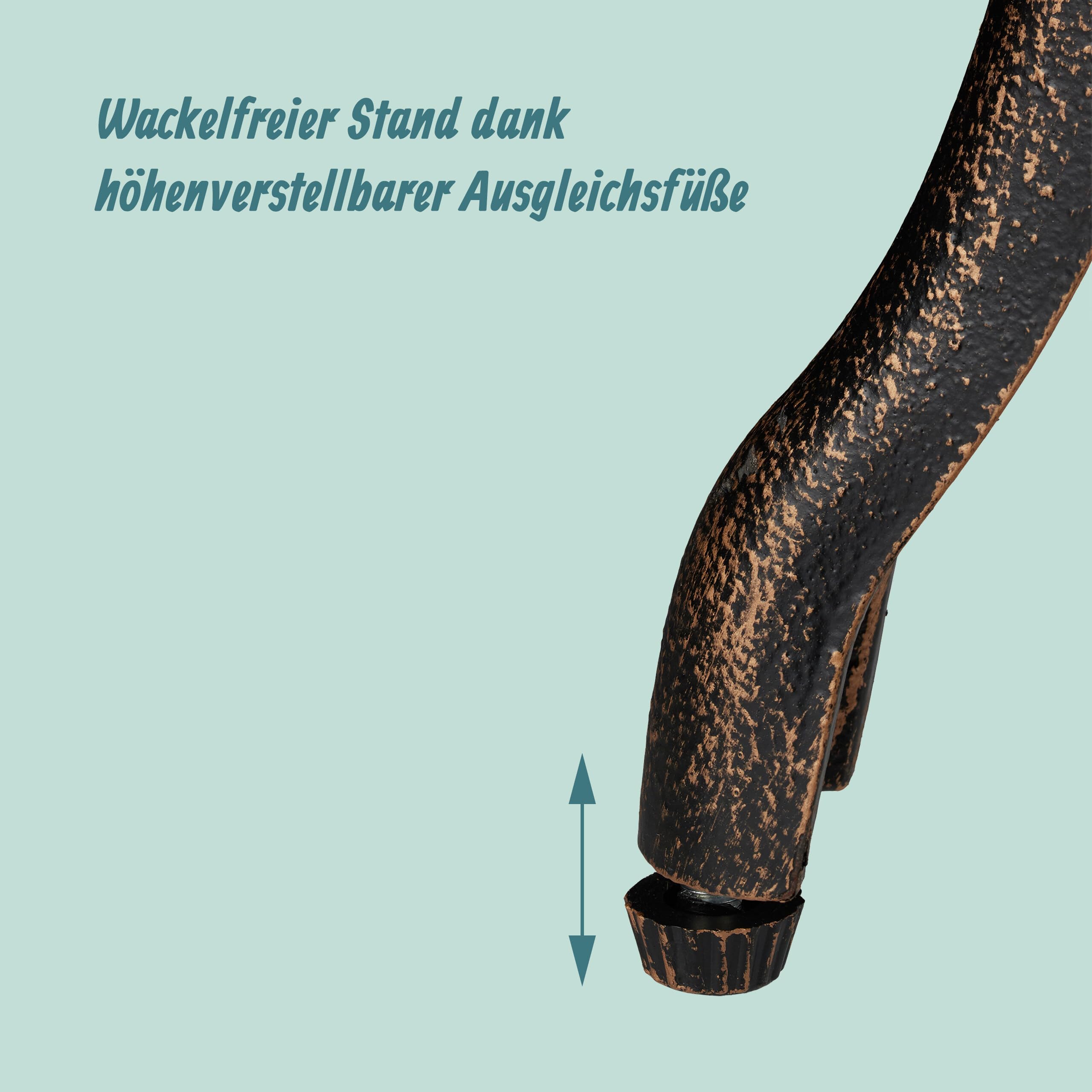 Relaxdays Balkonmöbel Set, 3-teilig, Balkontisch mit 2 Stühlen, Bronze