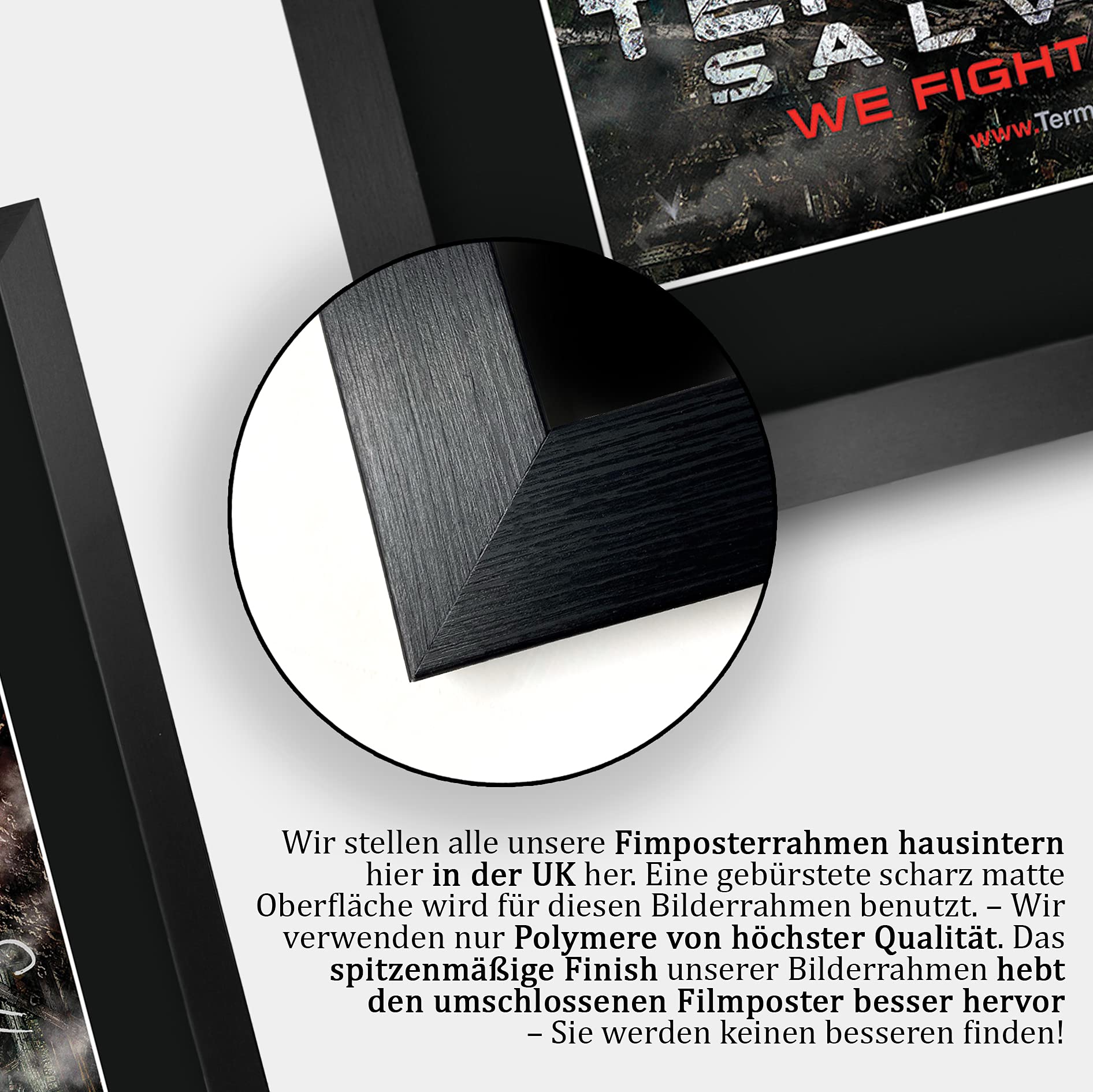 HWC Trading FR A3 Terminator 5 Salvation Schwarzenegger Gifts gedrucktes Poster signiertes Autogramm Bild für Film-Fans – A3 gerahmt