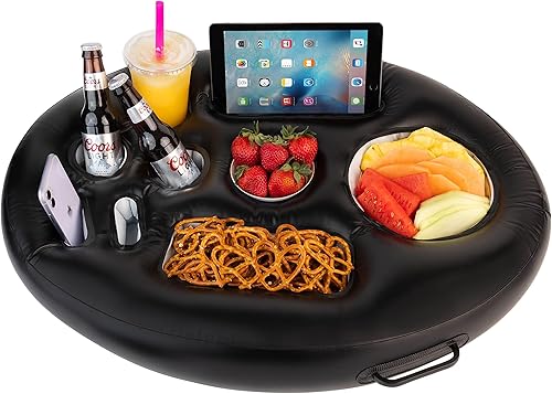 Zone Tech Inflatable Floating Drink Holder for Swimming Pool, Hot Tub for Adults - Buffet Serving Bar, Beverage, Fruit, Salad, Tablet, Cell Phone.