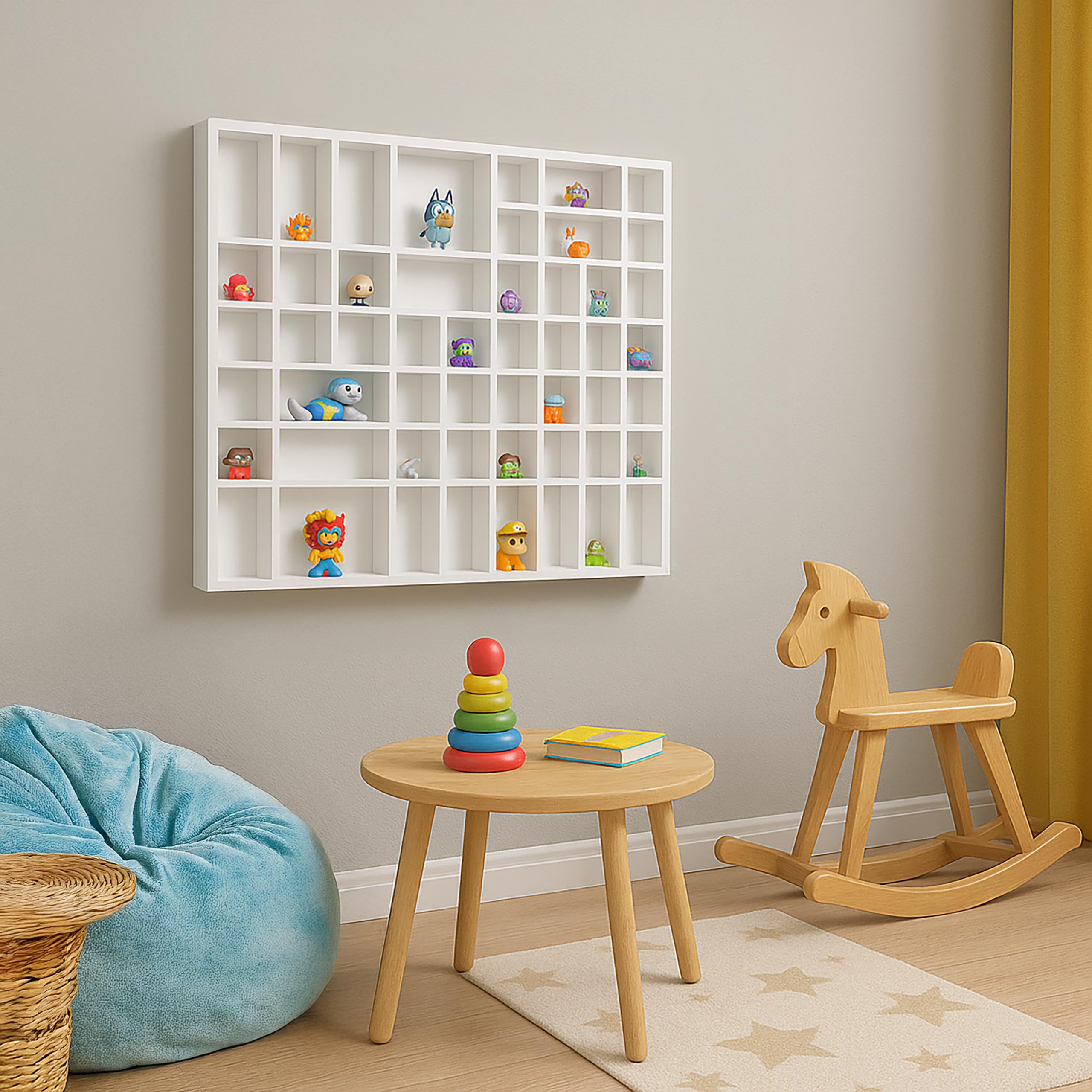 Creative Deco Weiße Setzkasten Holz Sammelbox Holztablett 51 Fächer | 52 x 46 x 5 cm | Bemalen Holz Sortierung Speicherregal Box Drucker Vitrine | Für Decoupage, Lagerung, Dekoration, Sortierbox