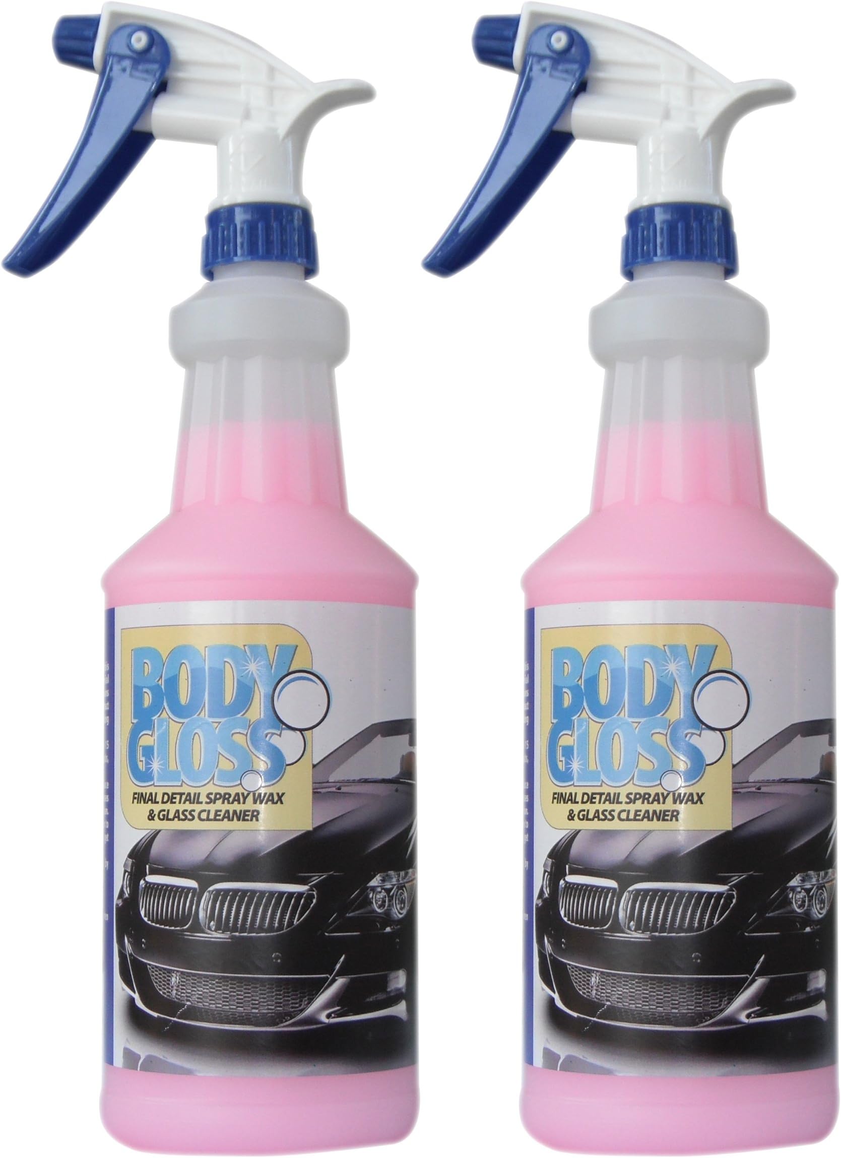 BODY GLOSS (2 Pack) Final Detail Spray Wax and Glass Cleaner 32 OZ Bottles w/Bubble Gum Scent