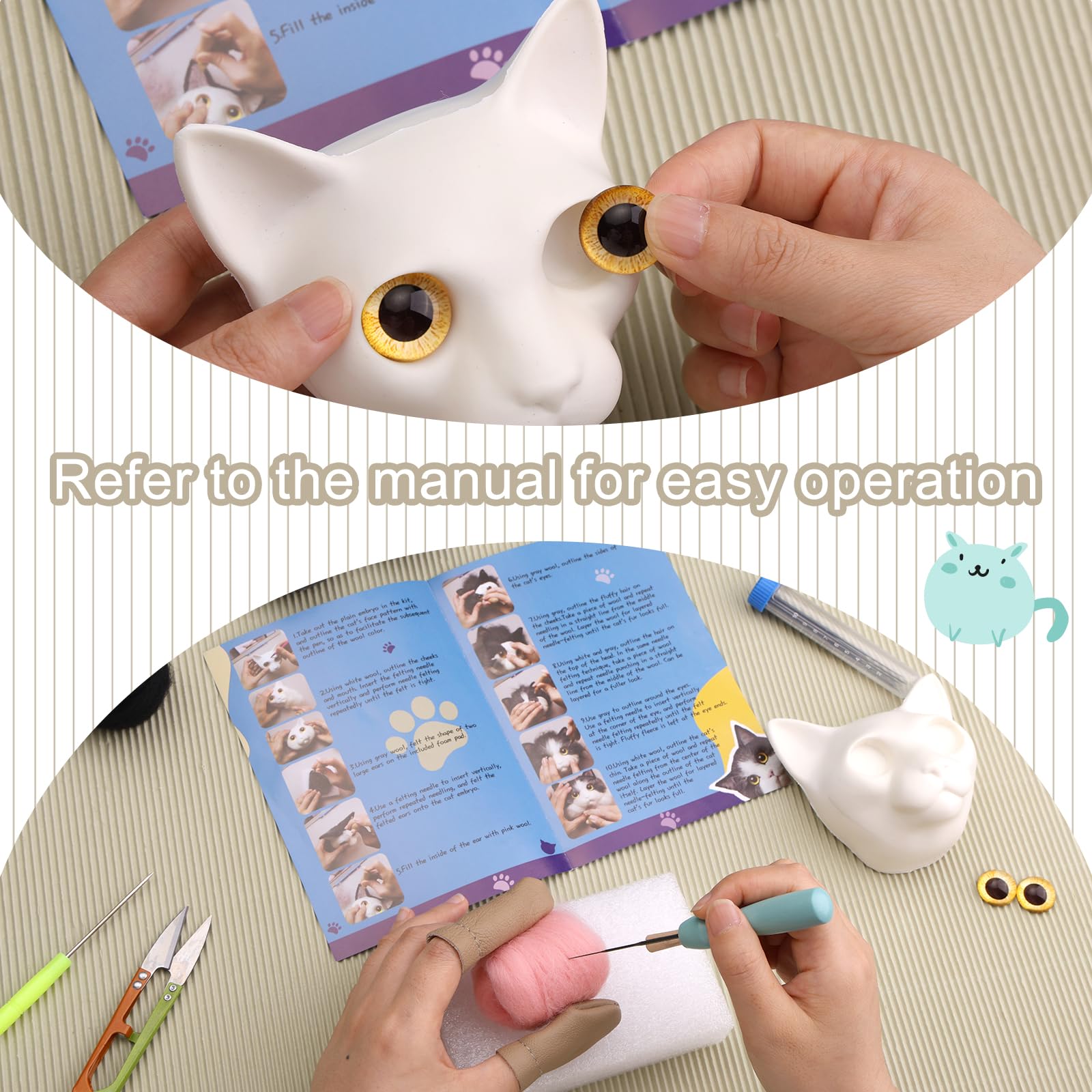 Kit Infeltrimento ad Ago Gatto e Shiba Inu - Fai da Te Lana Cardata