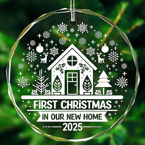 Ornaments by Design Glass Christmas Ornament, Modern Style, Circular House Desig