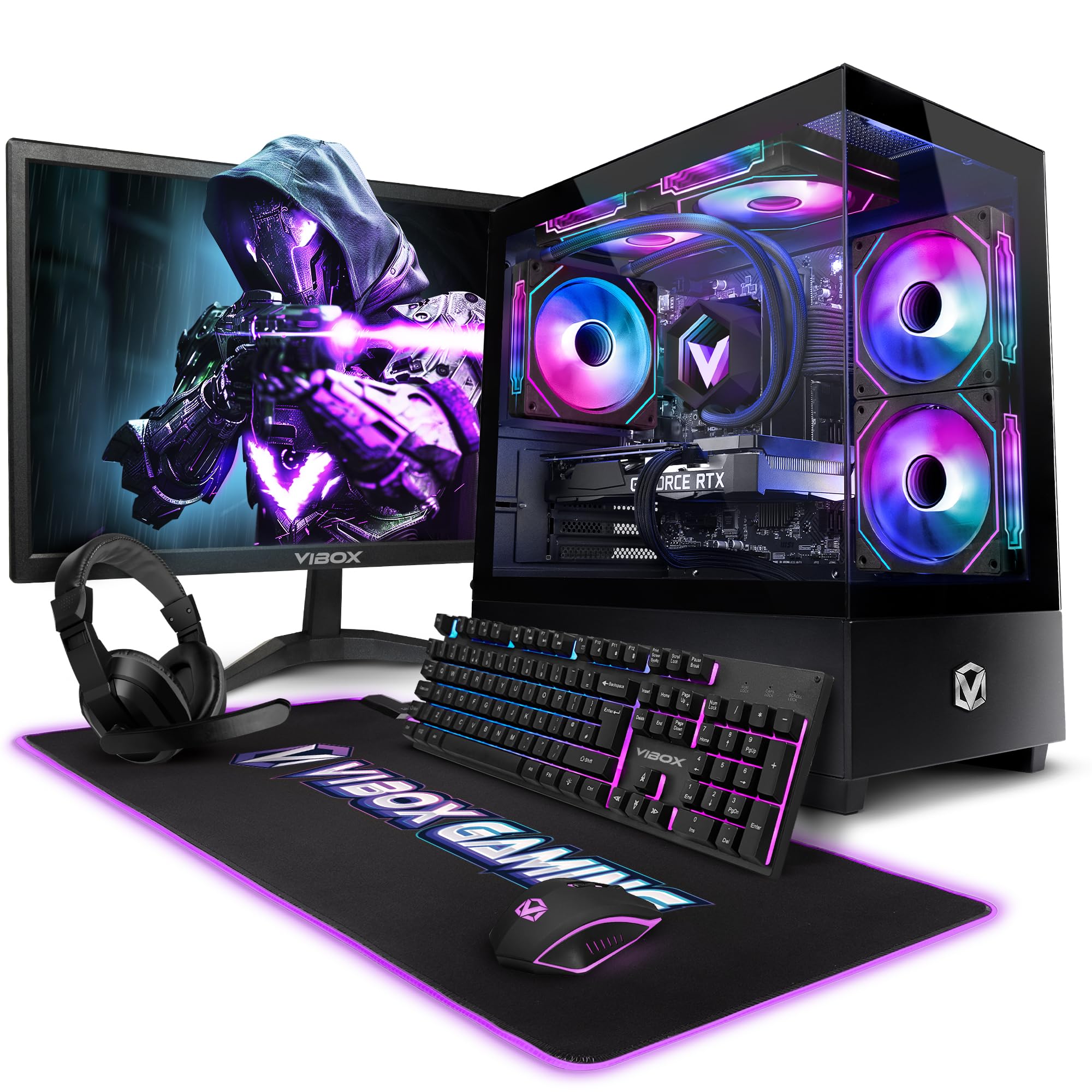 Vibox IV-547 Full Gaming PC • 23" Monitor • AMD Ryzen 7 5700X 8 Cores • Nvidia RTX 5060 Ti 8GB • 16GB RAM • 1TB SSD • Windows 11 • WiFi 6 + Bluetooth 5.4