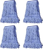Vista 1 de Repuesto de cabezal de fregona para trapeadores comerciales resistentes para limpieza de suelos, repuesto de cabezal de hilo de algodón azul