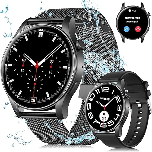 Reloj inteligente para hombres y mujeres, rastreador de actividad física con llamadas, pantalla táctil OLED ultrafina de 1.43 pulgadas, resistente