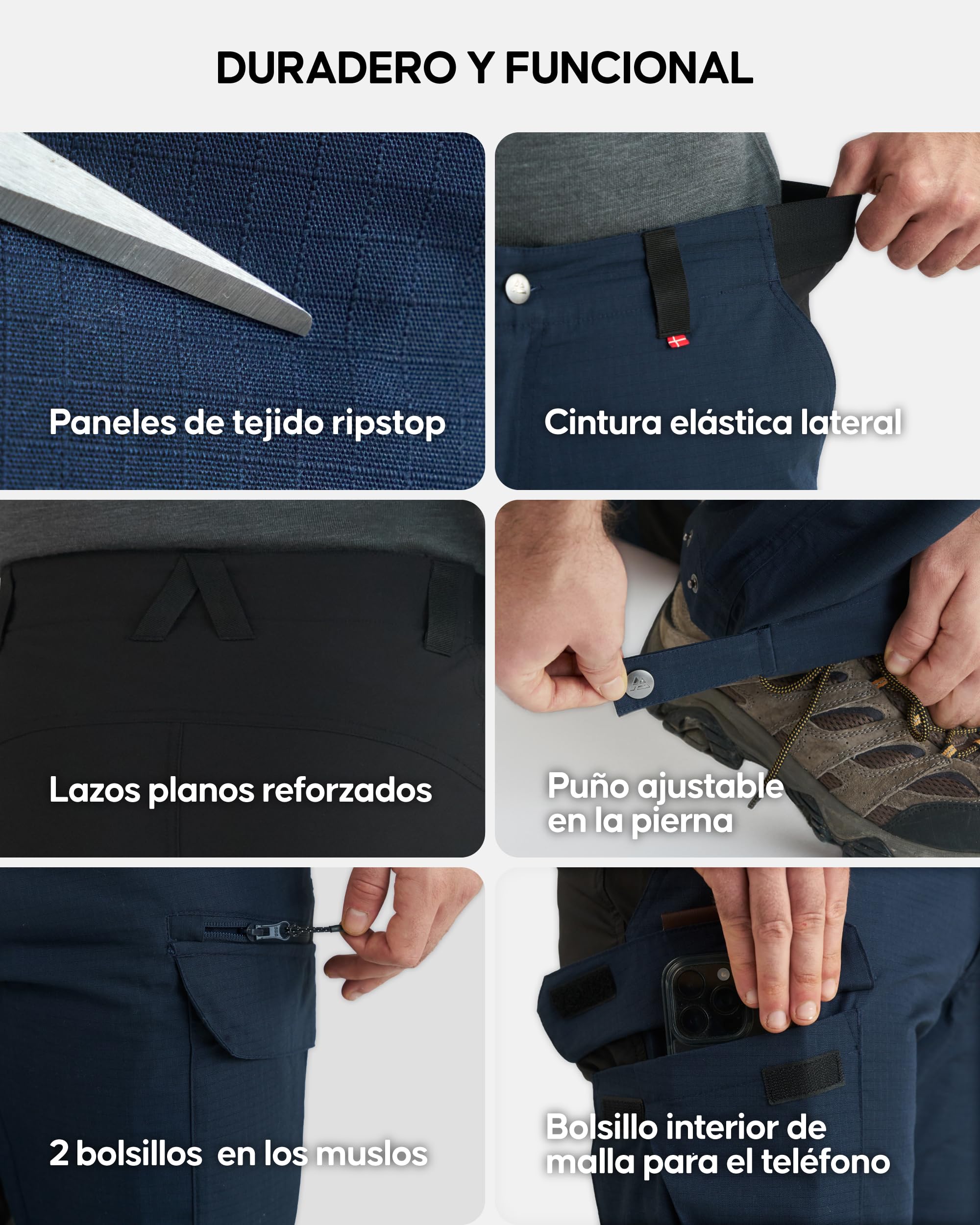 DANISH ENDURANCE Pantalones Trekking Hombre, Pantalones Impermeables de Trabajo, Termicos, para Senderismo, Esquì, Snowboard, Ajuste Regular - 4