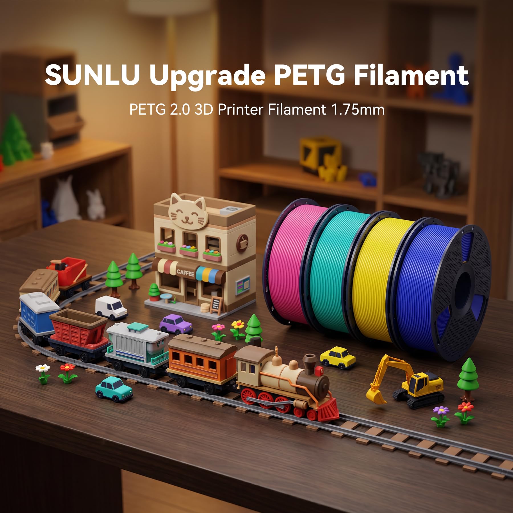SUNLU PETG 2.0 Filament - Black 1KG -2