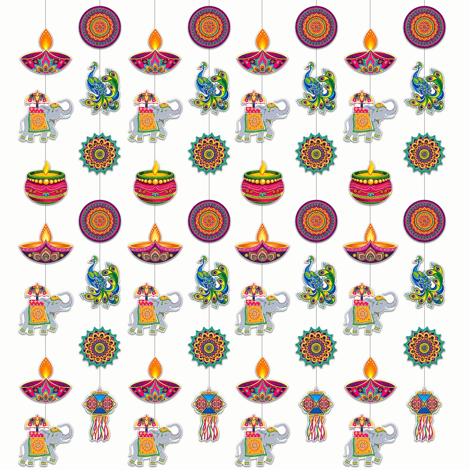 8PCS Diwali Hanging Decoration, Indian Festival Party Decoration Toran Kit