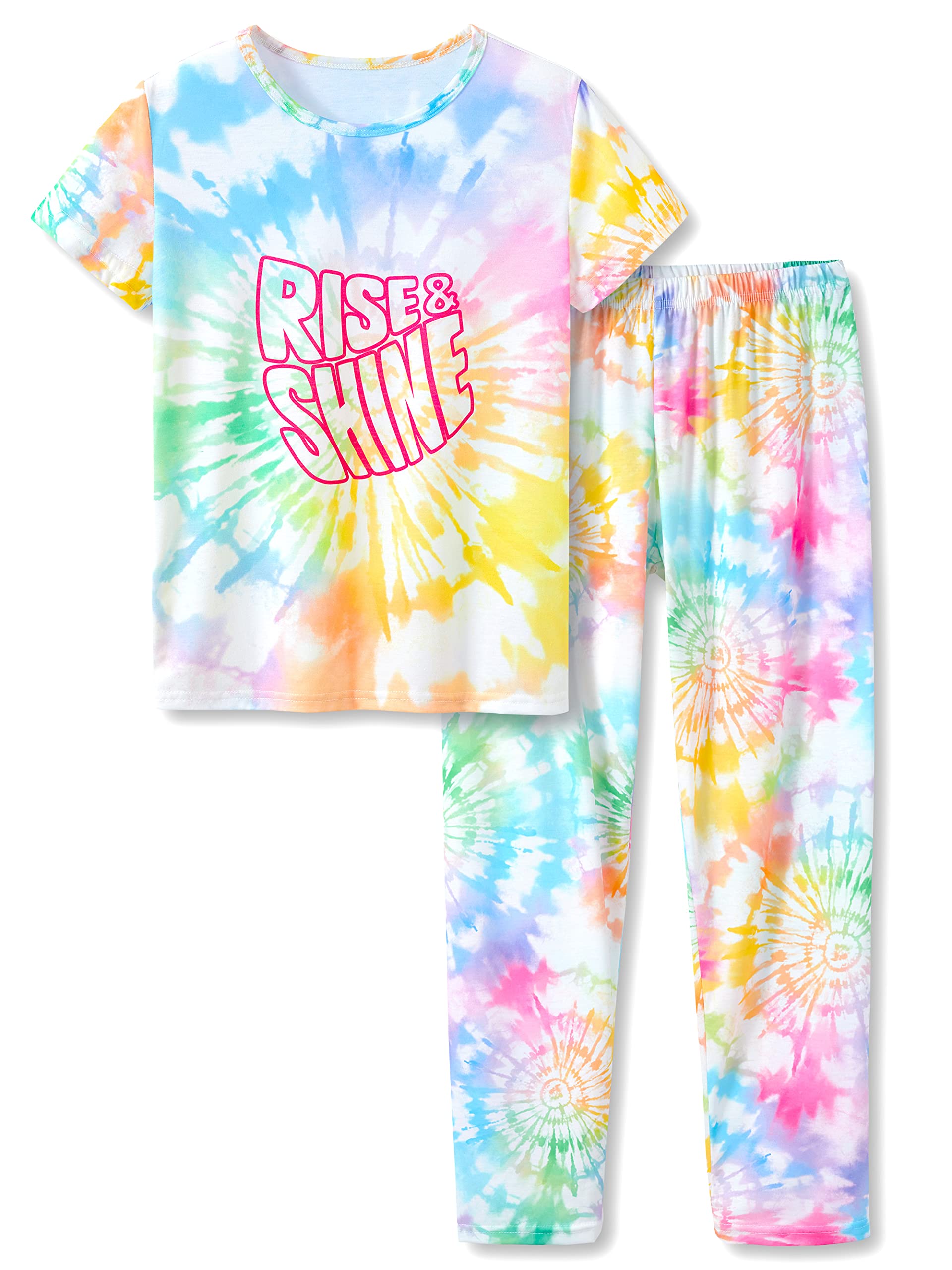Beezizac Girls Pajamas Cute Print Short/Long Sleeve Pants Set Size 6-18