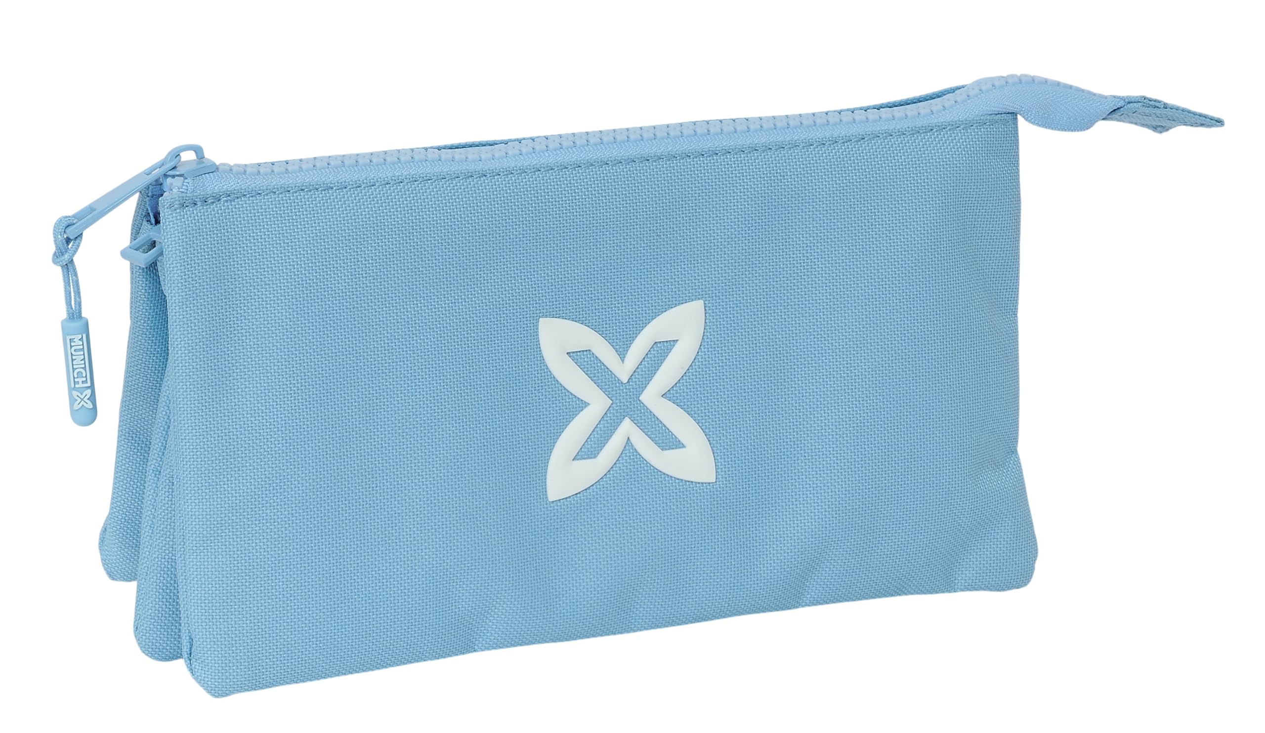 Safta Munich Basic – Triple Pencil Case, Children's Pencil Case, Ideal for School Children, Comfortable and Versatile, Quality and Resistance, 22 x 3 x 12 cm, Blue, Blue, Estándar, Casual