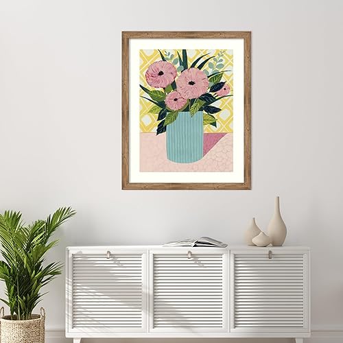 Miniatura 5 de Amanti Art Framed Wall Art Print 44x36 Retro Bouquet I by Grace Popp, Flowers Wall Art, Modern Contemporary Decor, X-Large Poster Painting Artwork