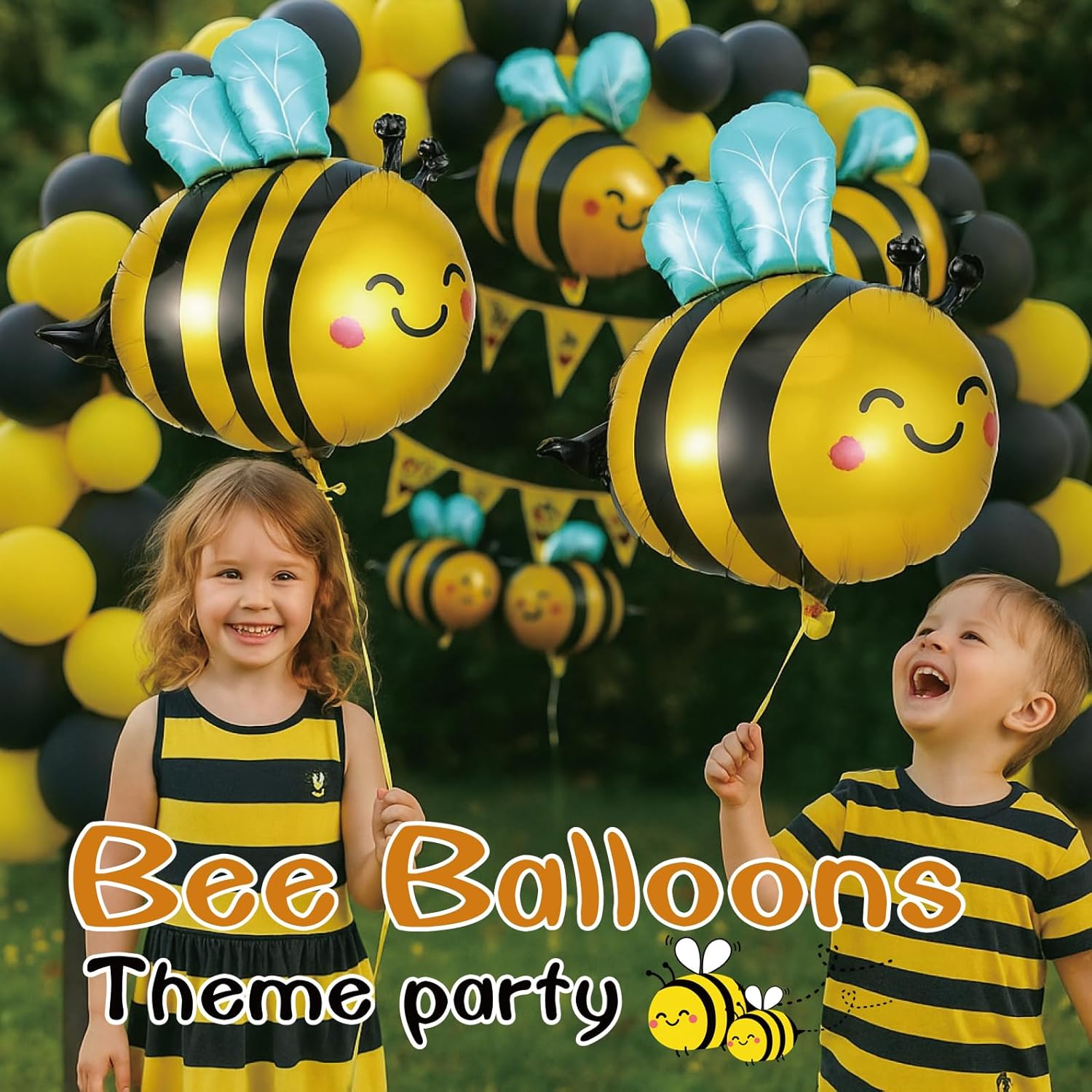10 Pack Bee Balloons for Baby Shower & Birthday Party Decorations - Bee Day Party, Honeycomb & Sunflower Theme - Bee Baby Shower Decor, Bee Party Supplies, Bee Decorations (10Pack) image 5 of 7 B0FJ78D2SK
