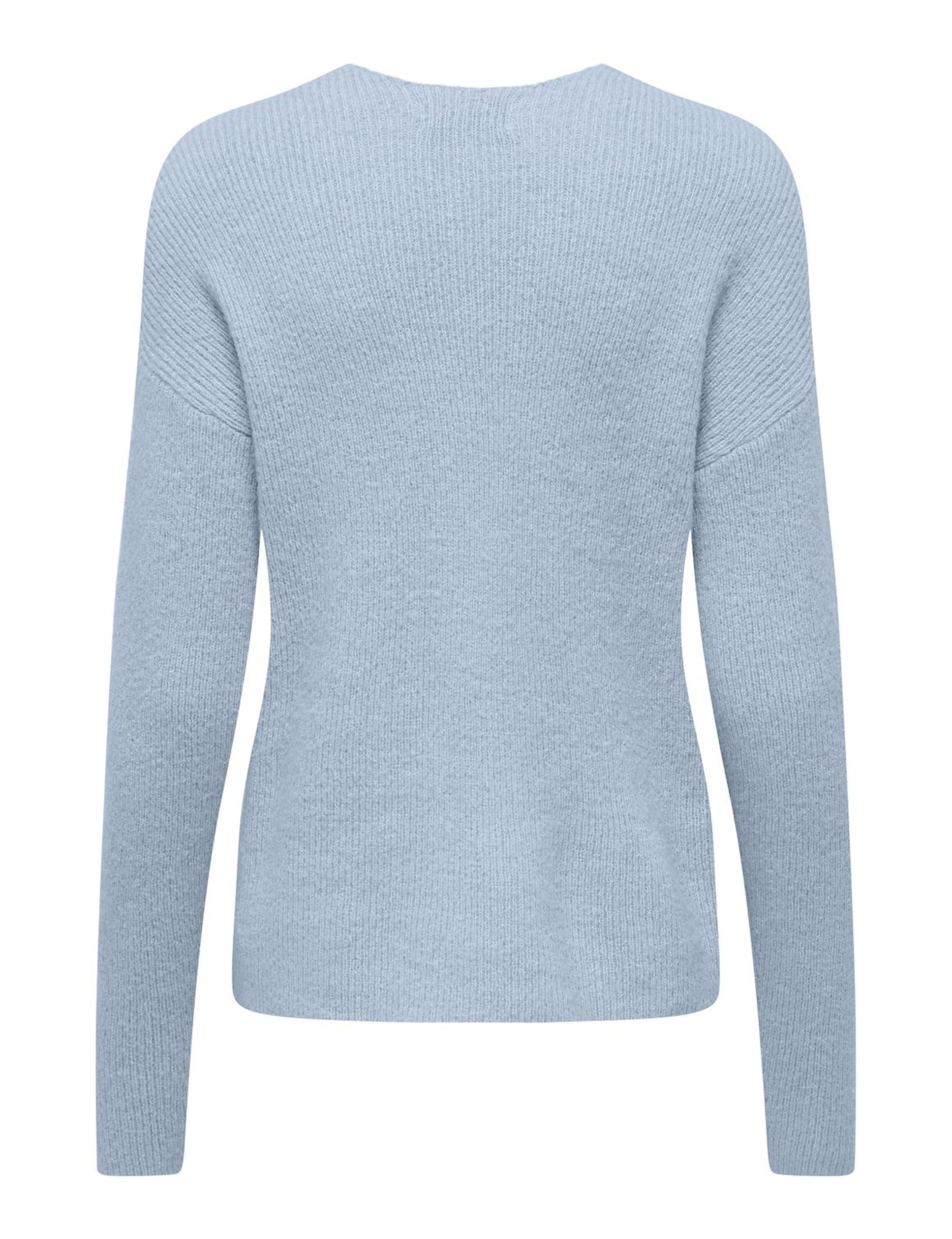 ONLY Onlcamilla dekolt w serek L/S sweter KNT Noos, Cashmere Blue, L