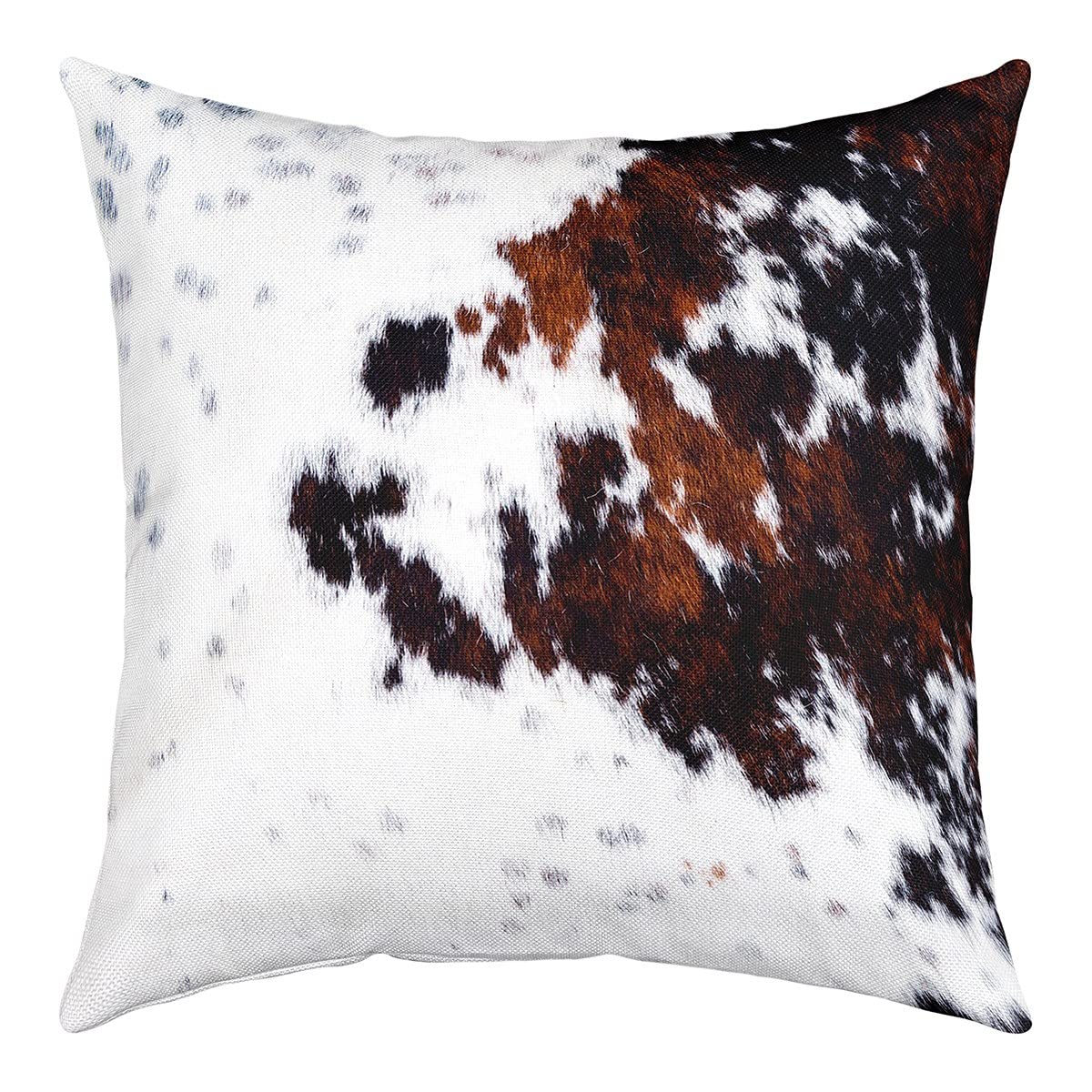 Manfei Cowhide Print Decorative Pillow Cover for Sofa Couch Chair,Animal Skin Print Throw Pillow Case Cover,Western Rustic Farmhouse Style Cushion Cover Room Decor, 1 Pack 24"x24"