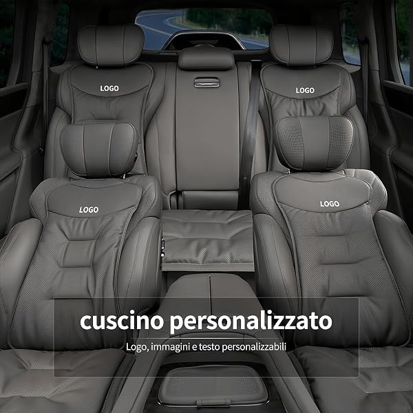 personalizzato cuscino sedile auto Con logo, coprisedili auto universale Con cuscino lombare,Colori multipli,Pelle Nappa cuscino per sedile auto Antiscivolo,Morbido e traspirante,Per tutte le stagioni - 4
