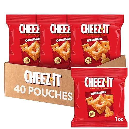 Cheez-It Galletas de queso, galletas horneadas, aperitivos para el almuerzo, originales (40 paquetes)
