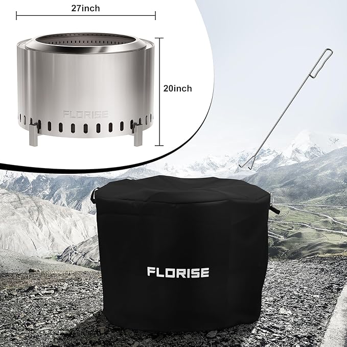 Florise Brasero Sin Humo 27 Pulgadas Acero Inoxidable Portátil miniatura 3